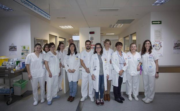 Imagen del equipo de Oncología, en el Hospital San Pedro. 