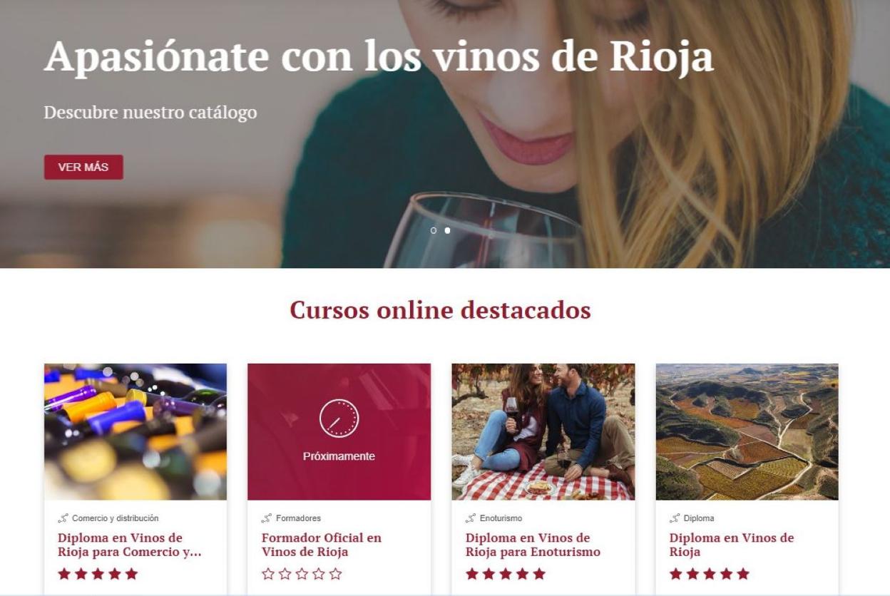 Imagen de la plataforma online en la que se llevan a cabo los cursos. DOC rioja