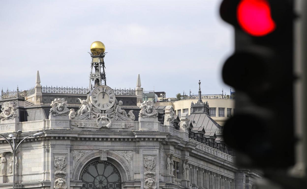 Fachada de la sede del Banco de España en Madrid.