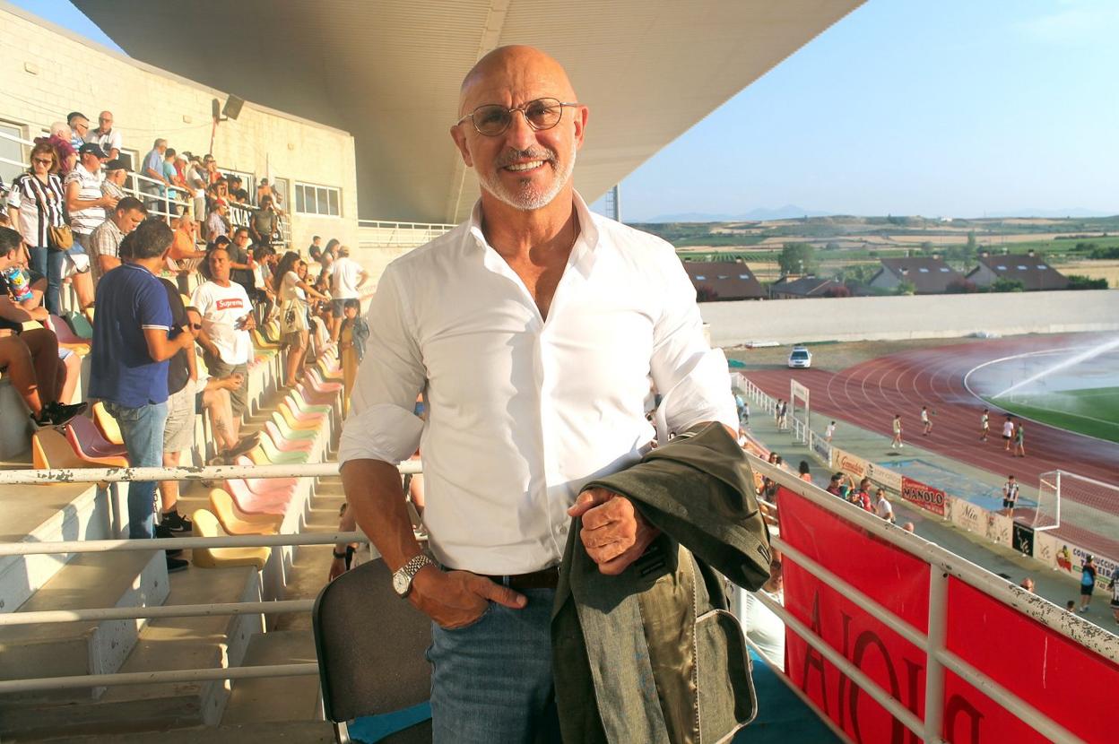 En El Mazo. Luis de la Fuente, en una reciente visita a Haro, durante la fase de ascenso del club jarrero. 