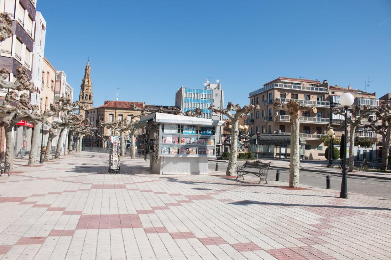 La plaza de Hermosilla, desierta, como el resto de la ciudad. 