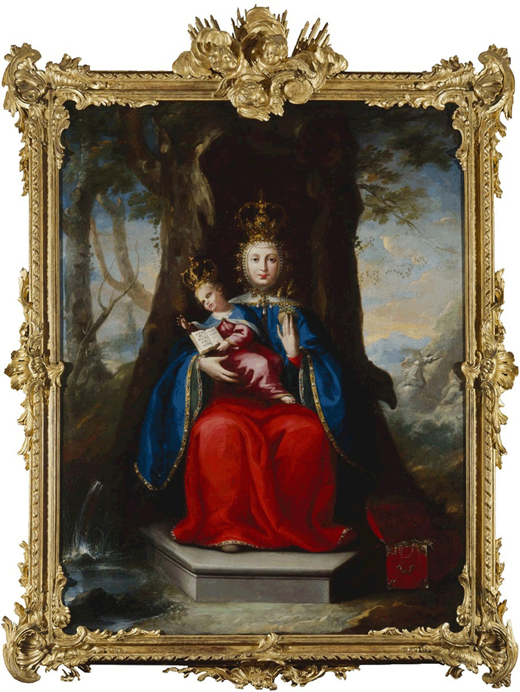 Óleo anónimo de la Virgen de Valvanera, pintado en primer tercio del siglo XVIII. 