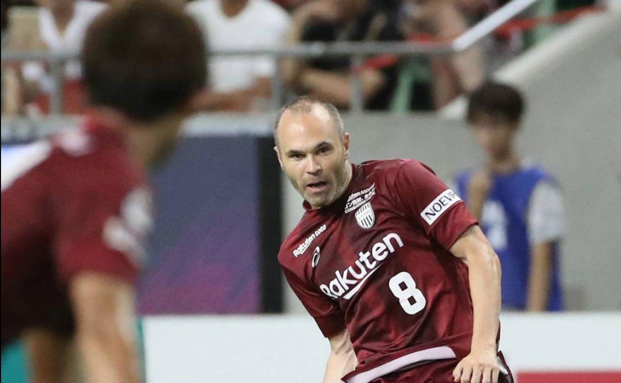 Andrés Iniesta, con la camiseta del Vissel Kobe. 