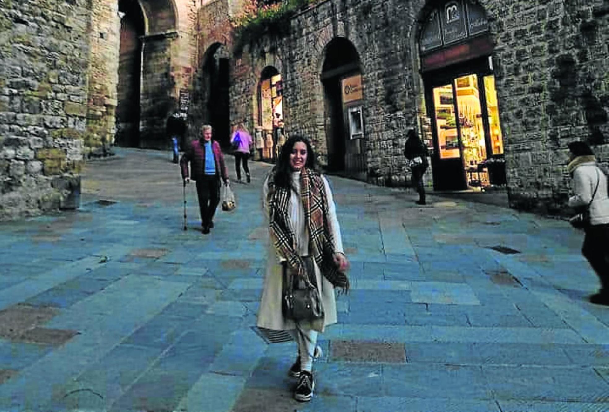 Clara Casero, en las calles de Ferrara, durante su Erasmus interrumpido por el coronavirus. 