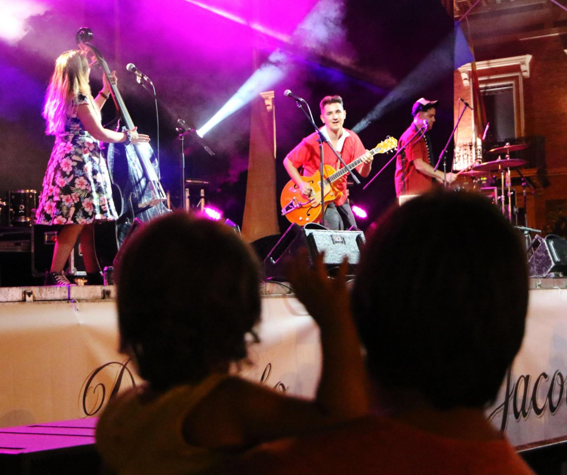 El grupo riojano de rockabilly La Vil Canalla durante una actuación. 