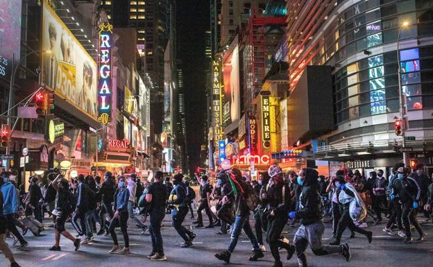 Protesta en el centro de Nueva York.