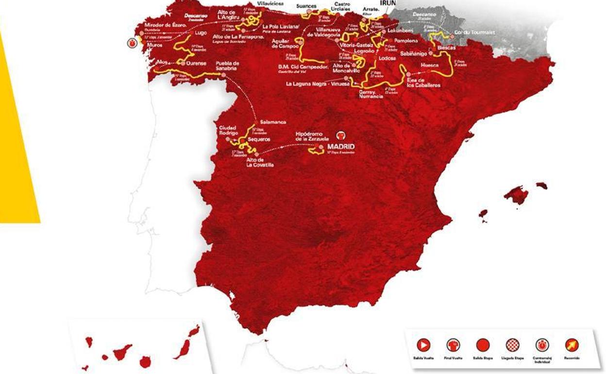 Recorrido de la Vuelta a España 2020. 