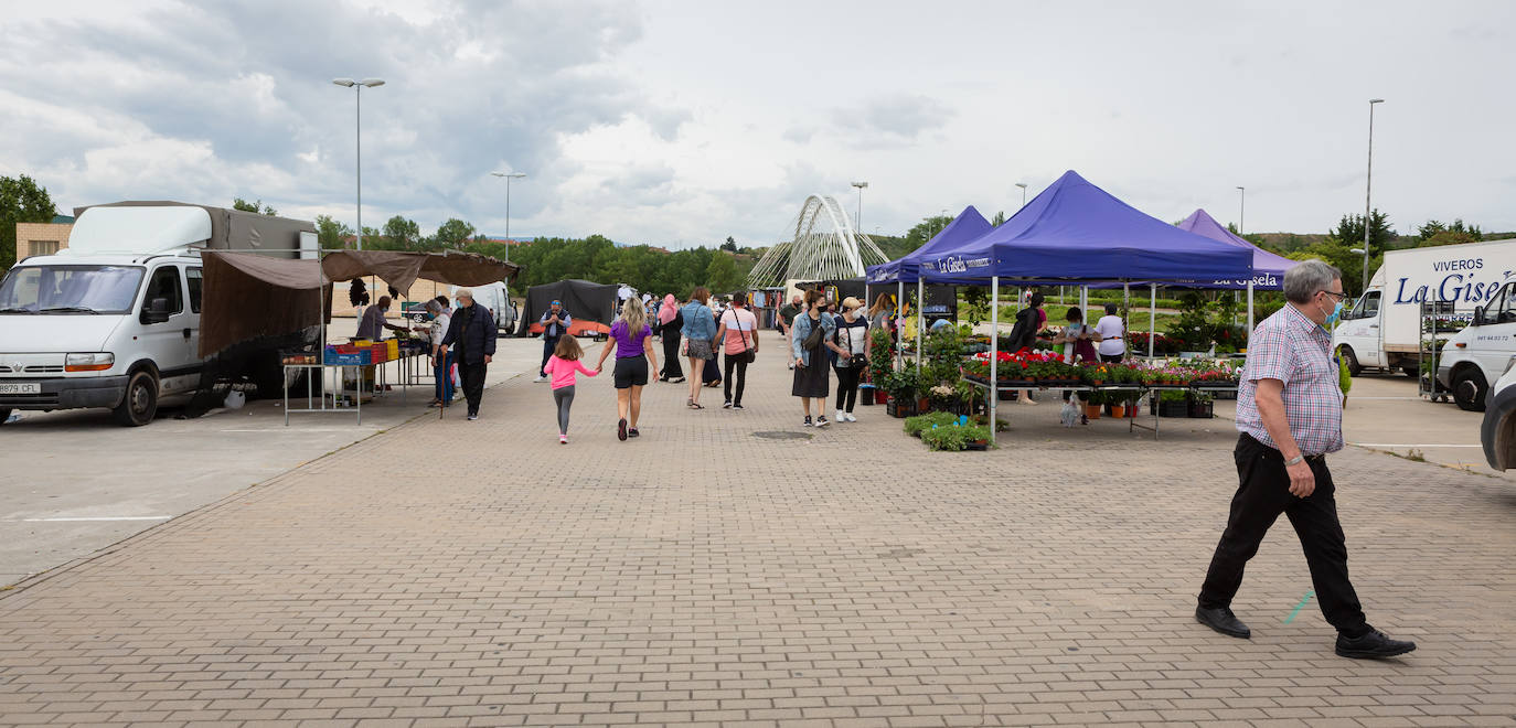 Las medidas de seguridad han sido la principal novedad de la apertura del popular mercado logroñés