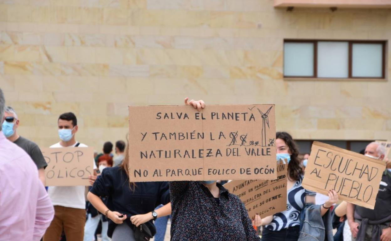 Protestas que se llevó a cabo en el Ayuntamiento de Ocón