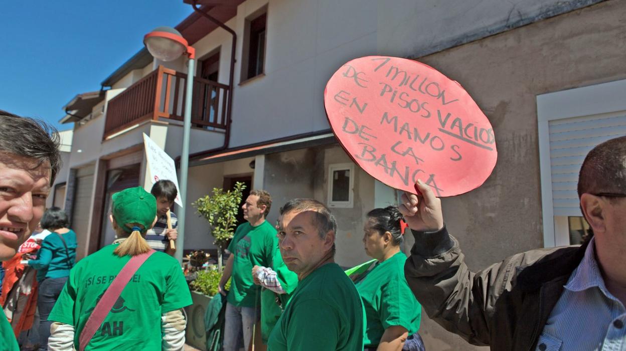 Imagen de archivo de una protesta de la Plataforma de Afectados por la Hipoteca (PAH) en La Rioja.