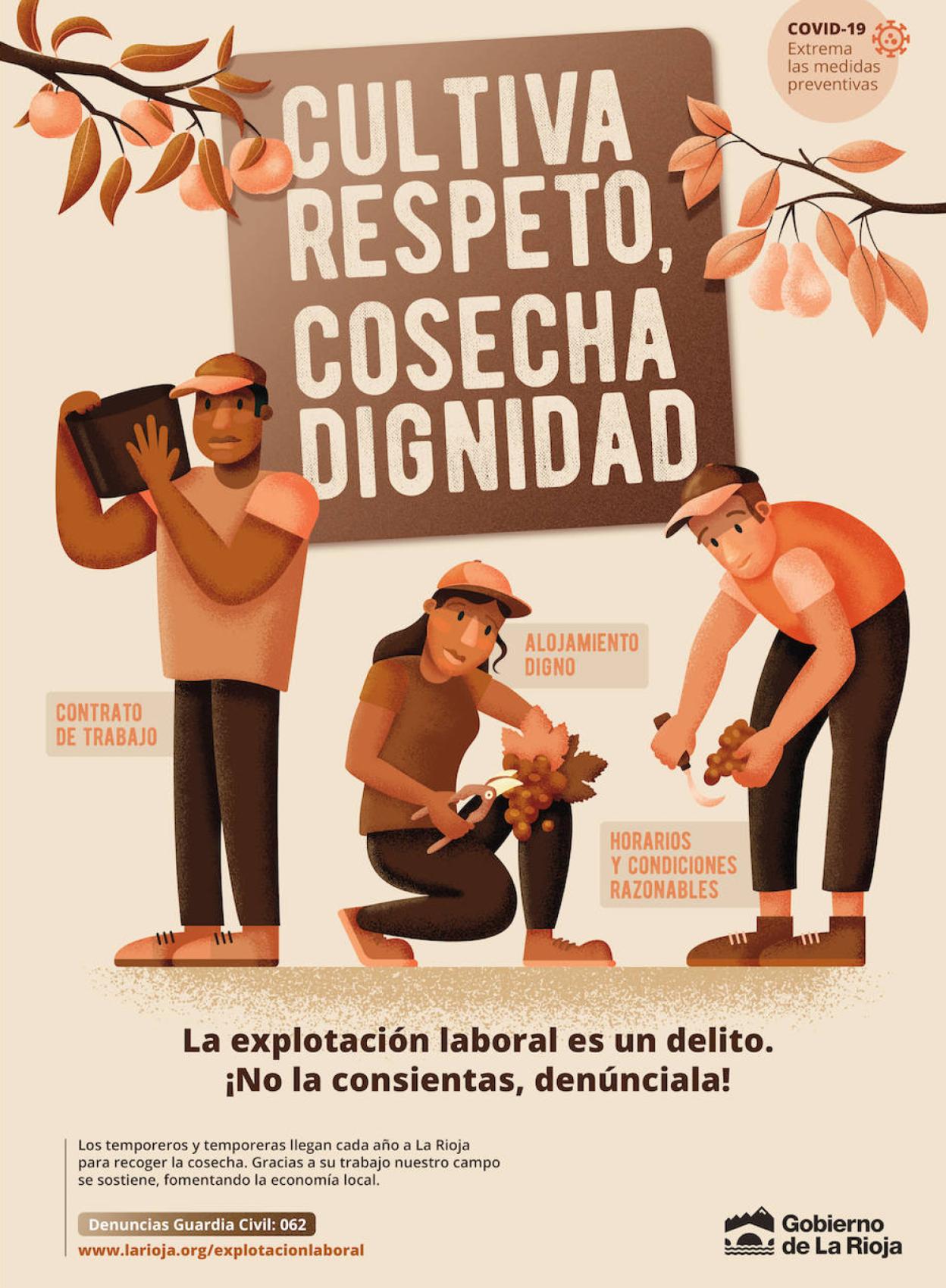 'Cultiva respeto, cosecha dignidad': la campaña contra la explotación laboral del Gobierno de La Rioja