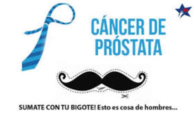 Cartel con el bigote que simboliza la lucha contra el cáncer de próstata.