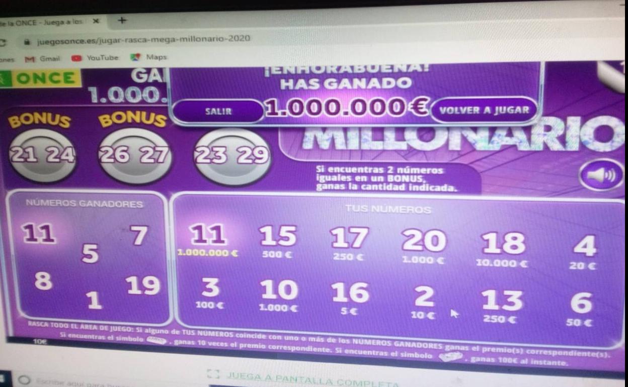 Una vecina de Rincón de Soto gana un millón de euros en el rasca Mega Millonario de la ONCE