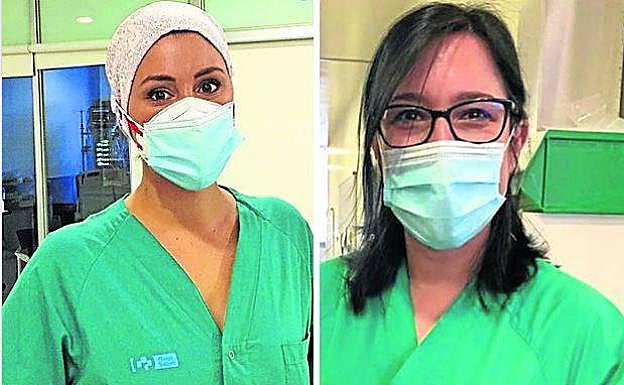 Rocío Ruiz Osés, enfermera, y Sheila de Marco Peña. 