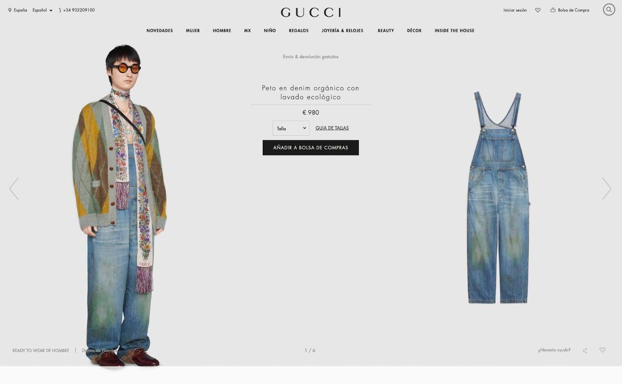 Imagen del peto de Gucci. 