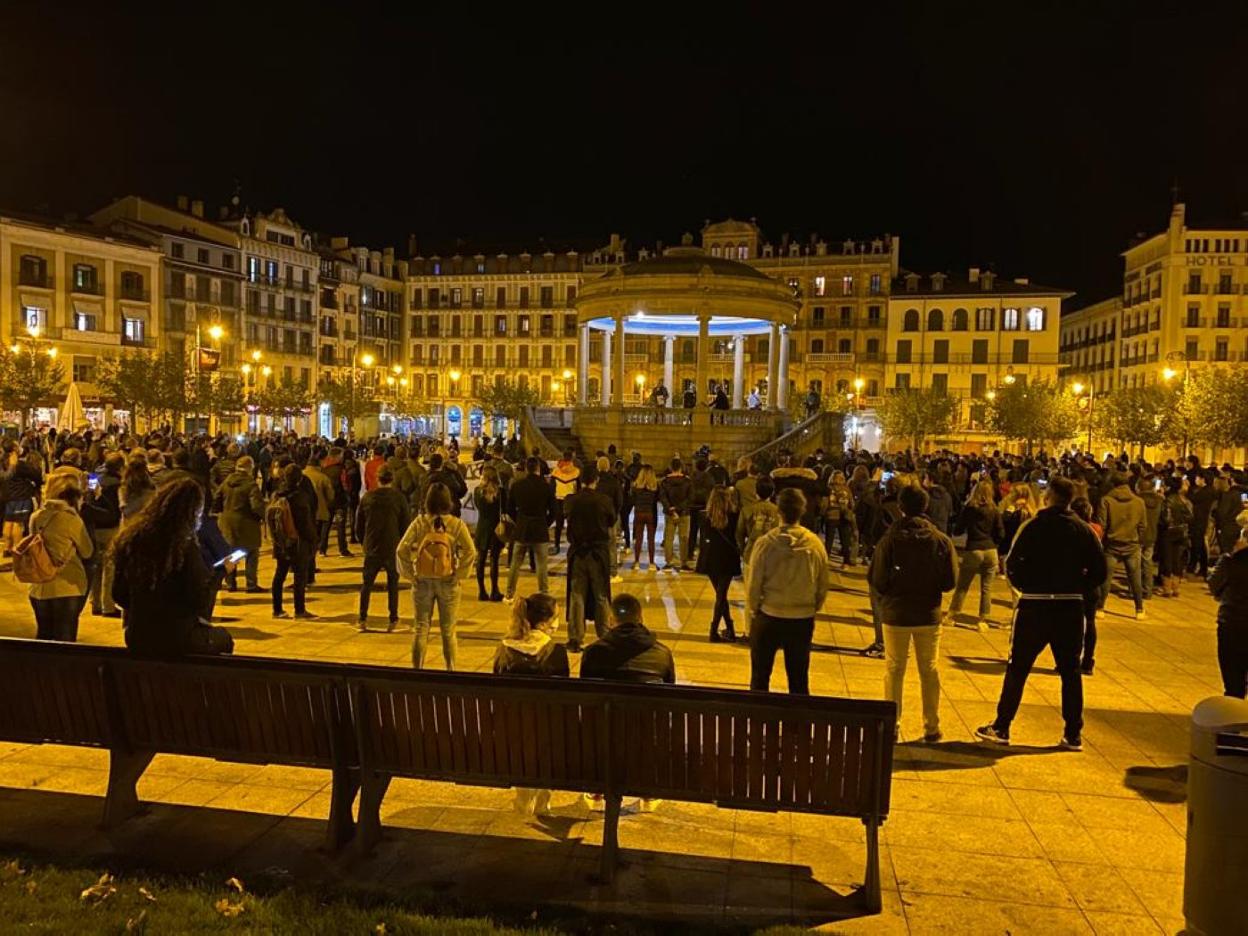 Manifestación de la hostelería del miércoles en Pamplona. 