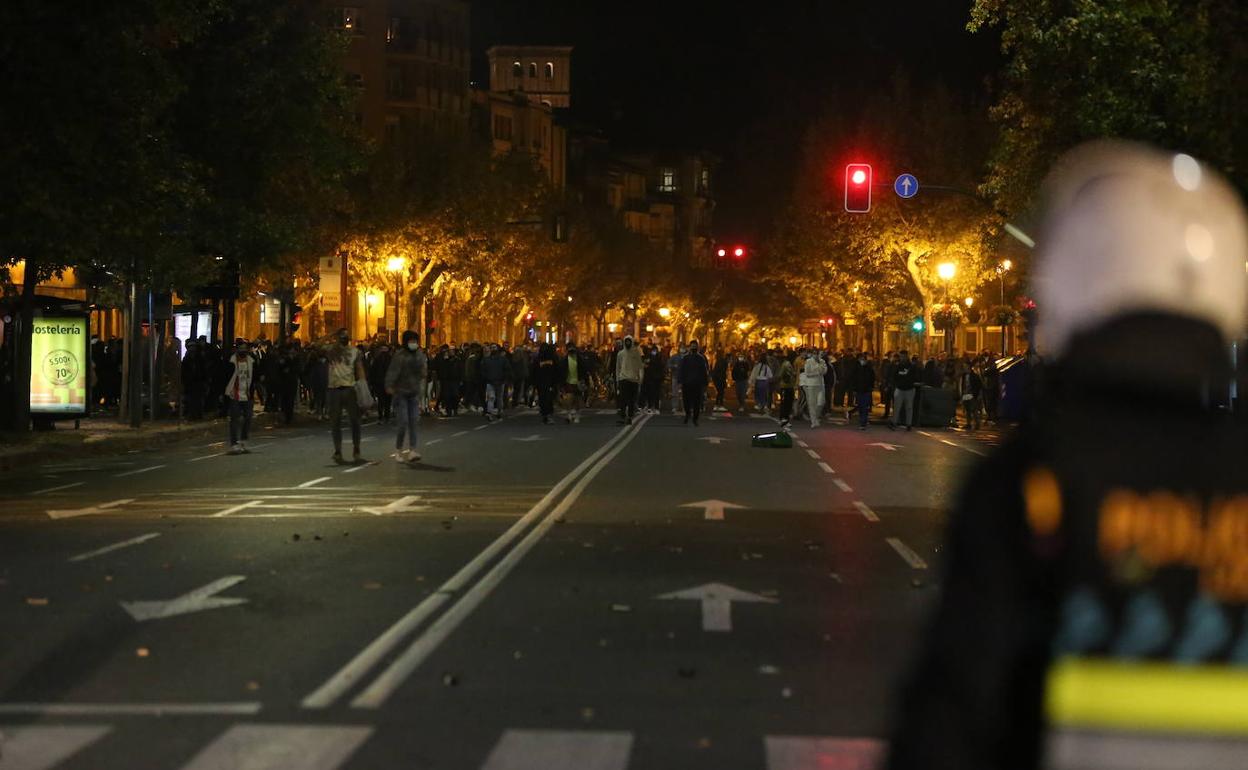 Disturbios en Logroño: seis detenidos y siete policías heridos