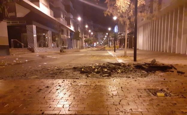 Calle Doctores Castroviejo de Logroño, tras los disturbios