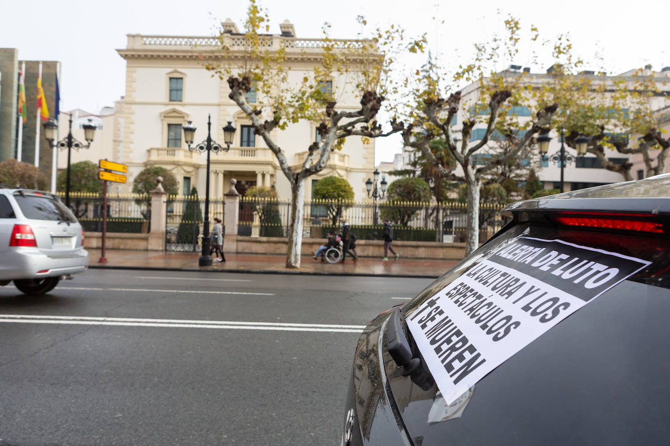 Manifestación de los profesionales del sector eventos, en Logroño.