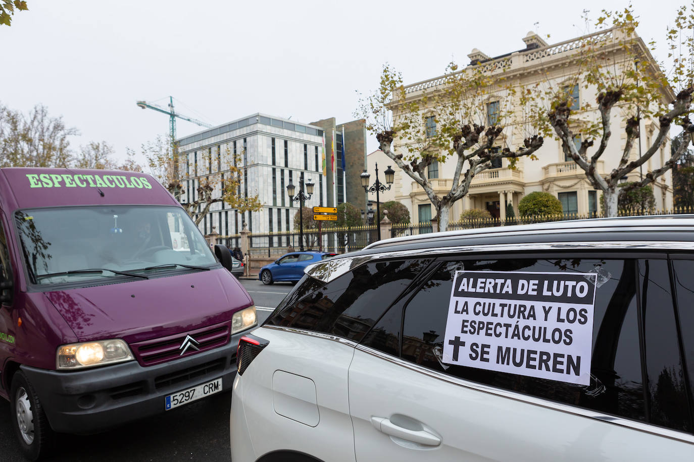 Manifestación de los profesionales del sector eventos, en Logroño.