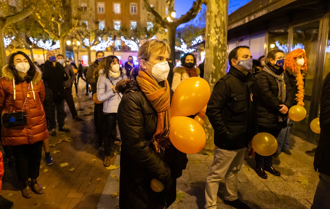 Unas 400 personas se concentran en el Paseo del Espolón para mostrar su rechazo hacia la 'Ley Celaá'.