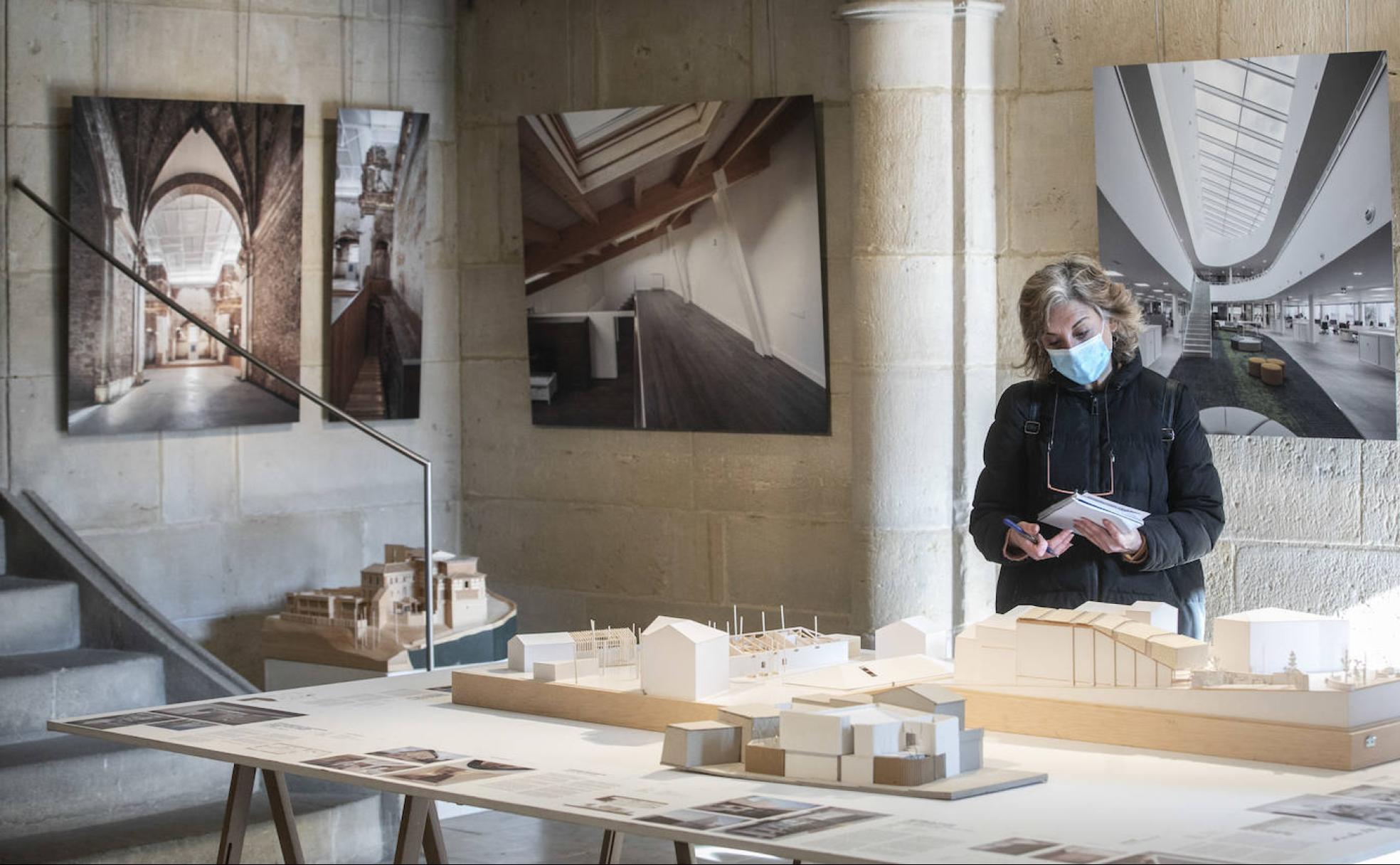 Maquetas, fotografías, planos y memorias configuran la exposición 'Arquitecturas en La Rioja 2016-2019'.