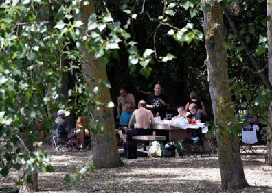 Imagen secundaria 1 - El parque del Iregua, desde el puente peatonal de acceso a Varea hasta Puente Madre, es uno de los sitios más frecuentados por bañistas y familias. 