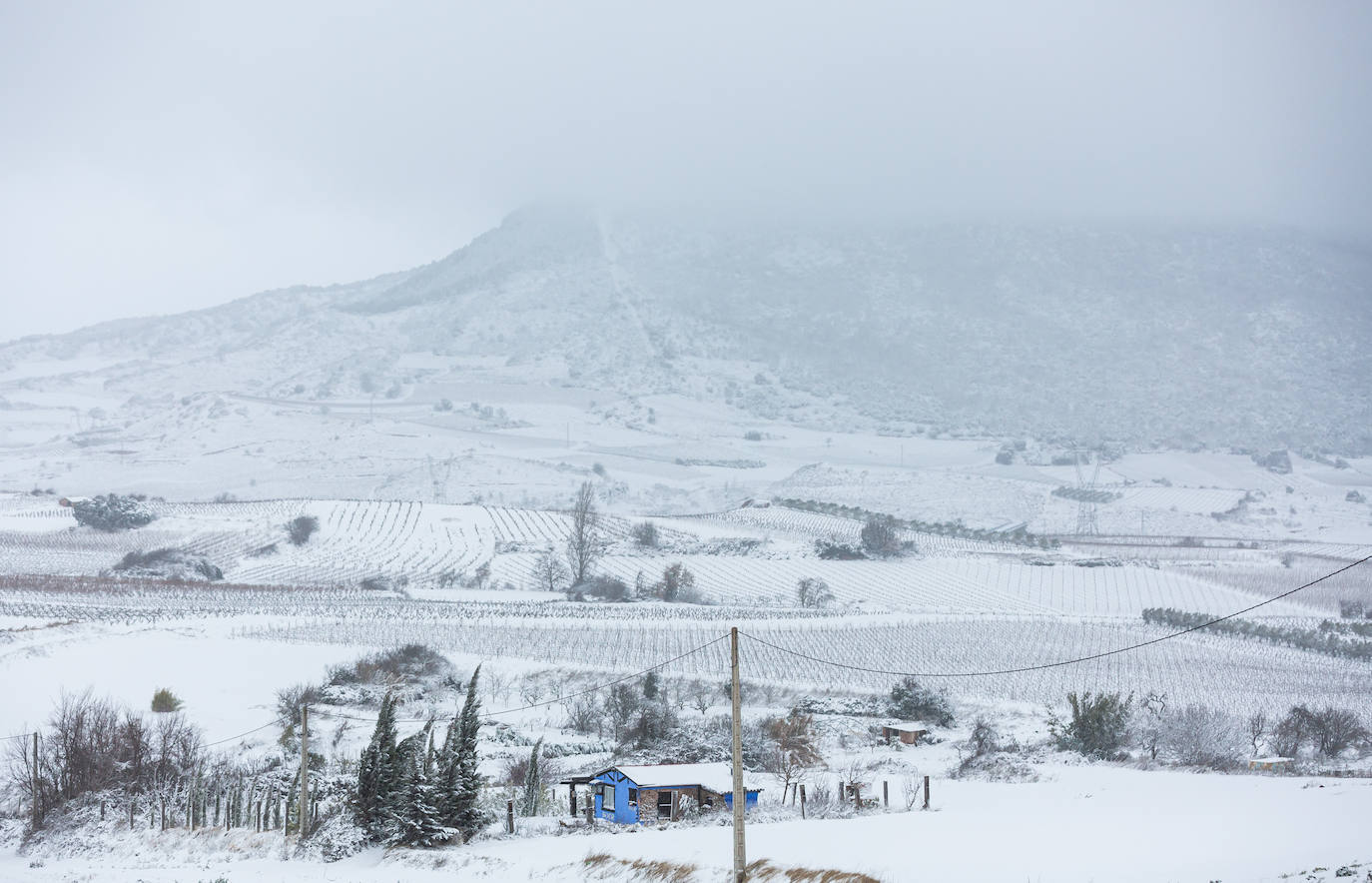 Municipios como Uruñuela, Najera, Sotés, Ventosa o Navarrete han recibido a la nieve en este 2 de enero