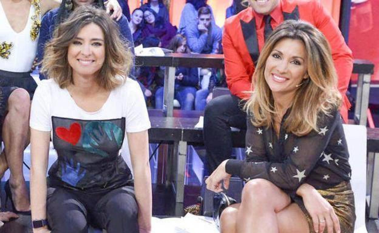 Sandra Barneda y Nagore Robles, en el plató de 'Gran Hermano'.