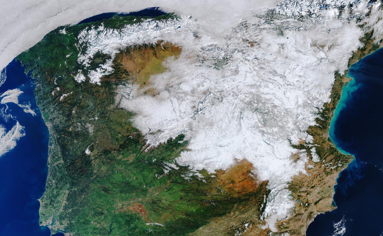 La mitad de la península quedó cubierta de nieve con el temporal Filomena. 