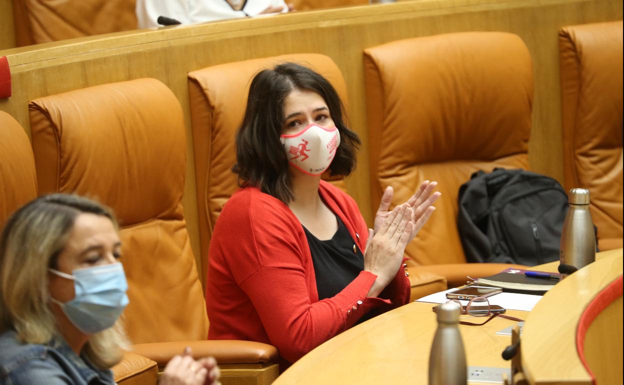 Romero en un pleno del Parlamento. 