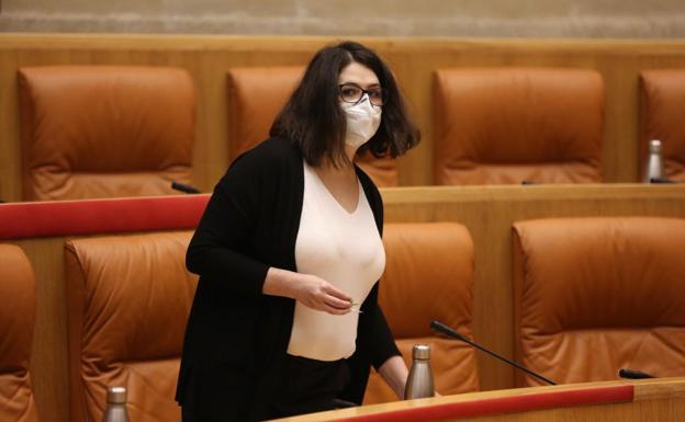 Raquel Romero, hoy en el Parlamento. 