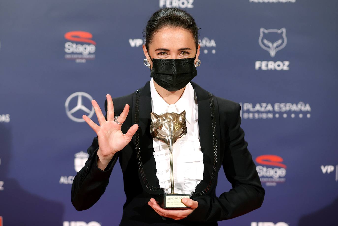 Patricia López, cuando recibió el premio Feroz. 