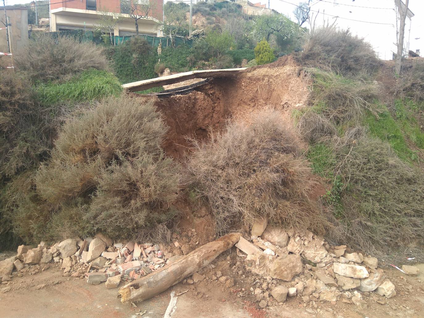 Fotos: Hundimiento de una calle en Ausejo