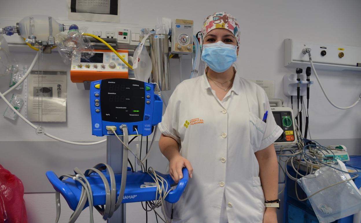 Lucía García, en Urgencias de la Fundación Hospital de Calahorra. 