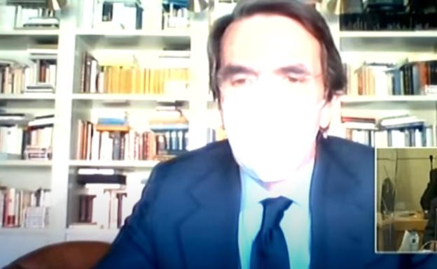 El expresidente del Gobierno, Jose María Aznar, durante su declaración