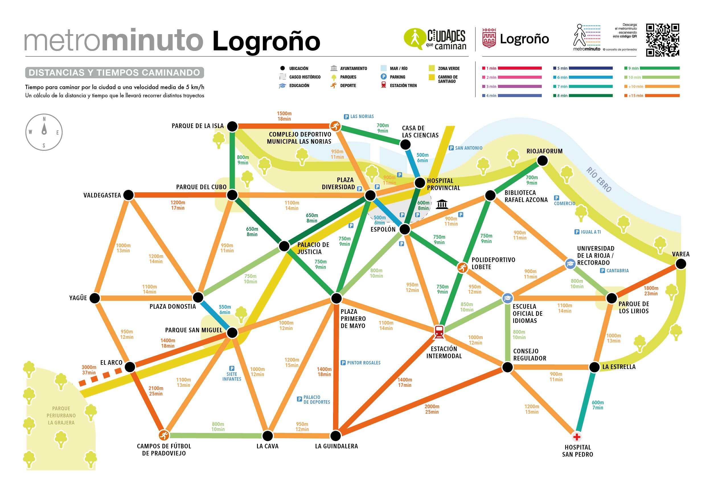 ¿Cuánto tardo de un punto a otro de Logroño?