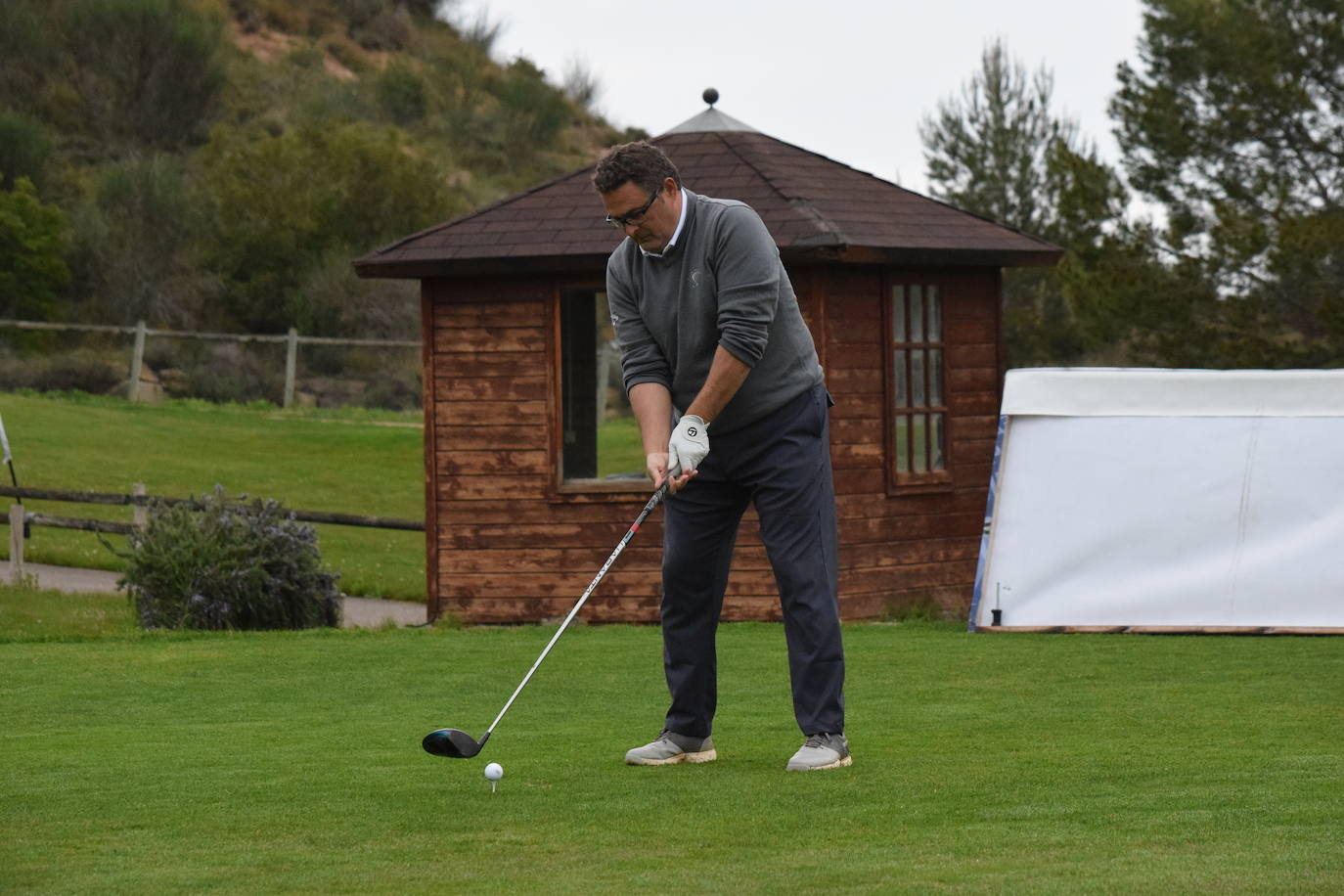 Imágenes de los jugadores durante el Torneo Viña Ibalba, de la Liga de Golf y Vino.