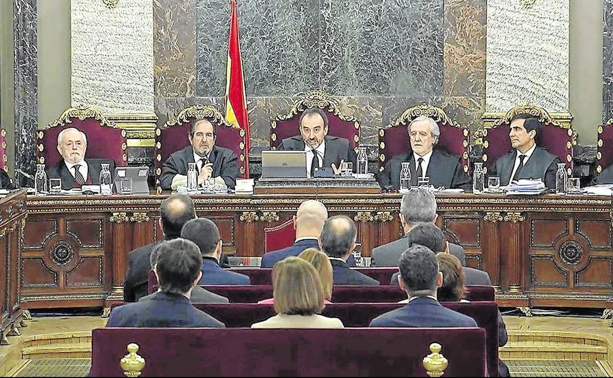 Tribunal de la Sala Segunda del Supremo durante el juicio del 'procés'.