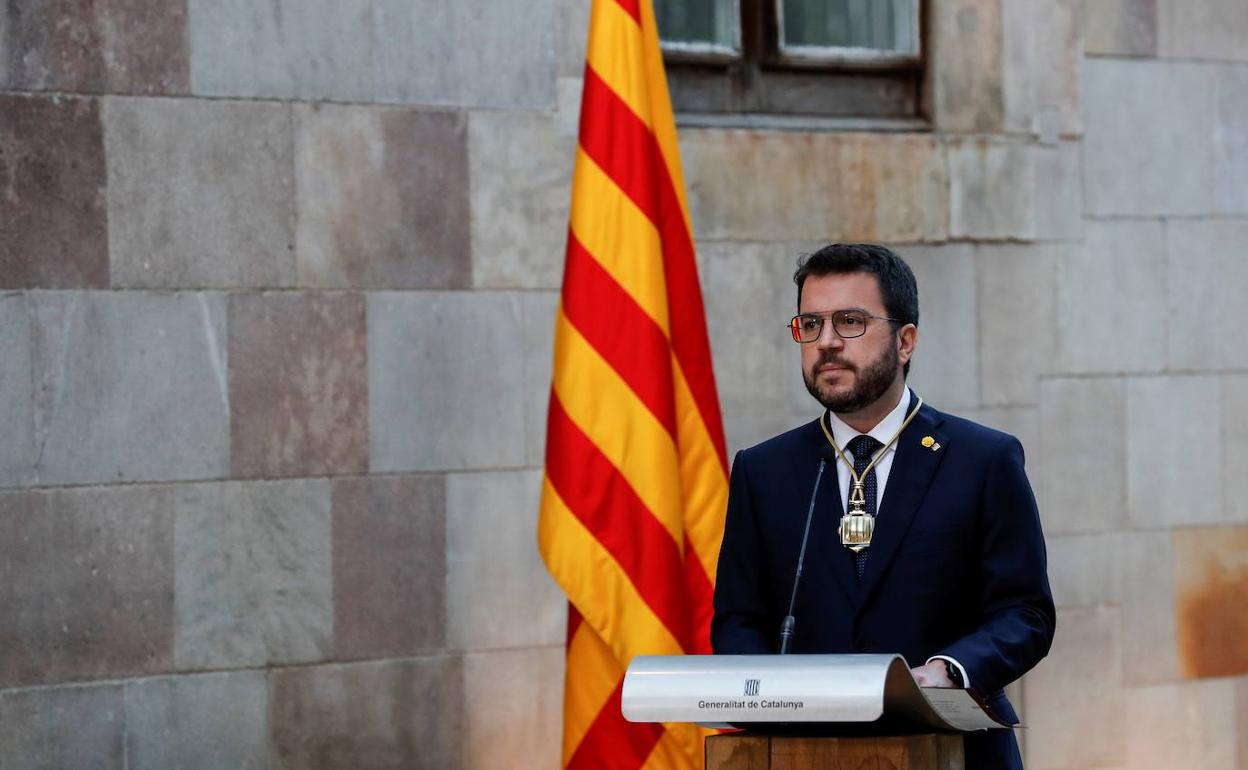 Pere Aragonès, en su investidura como presidente de la Generalitat catalana.