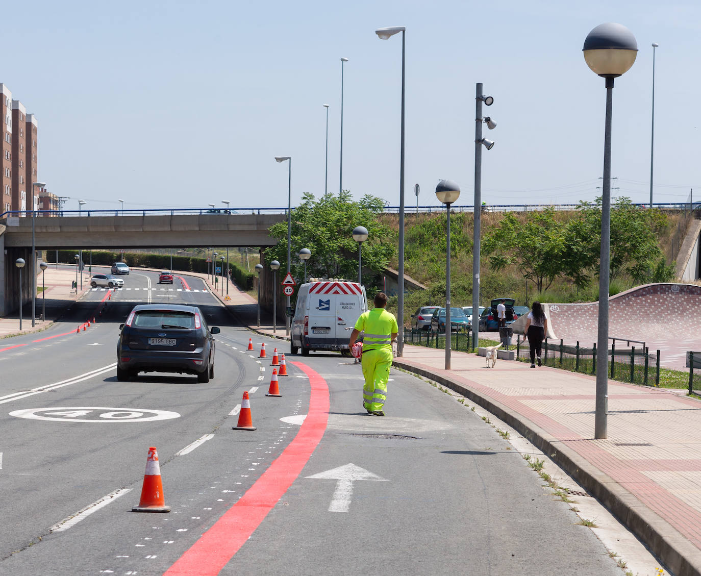 Fotos: El estado de las obras del Eje ciclista Los Lirios-El Cubo en Logroño