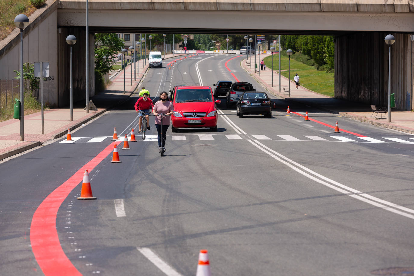 Fotos: El estado de las obras del Eje ciclista Los Lirios-El Cubo en Logroño