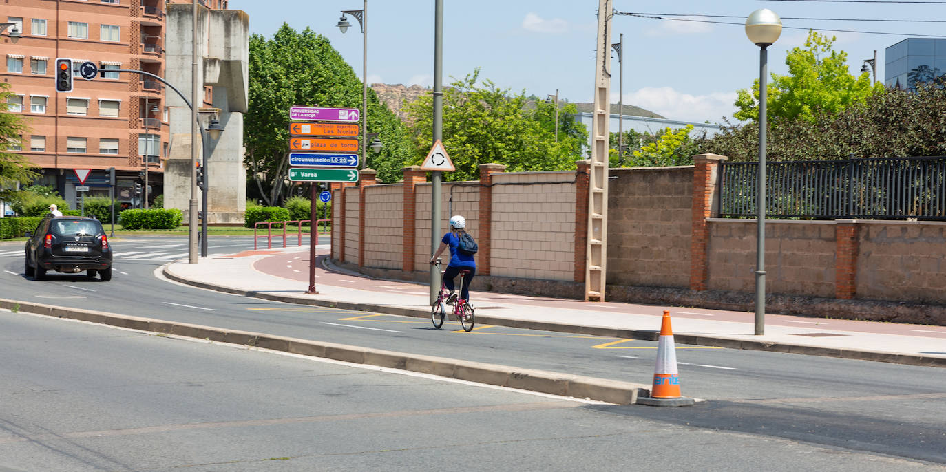 Fotos: El estado de las obras del Eje ciclista Los Lirios-El Cubo en Logroño