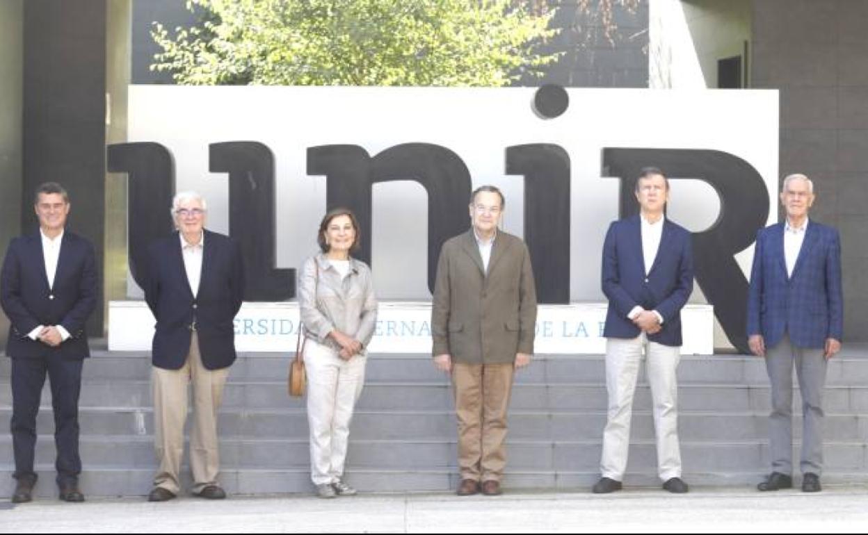 Carlos Raúl Yepes, Moisés Wasserman, Cecilia Vélez, José María Vázquez García-Peñuela, Juan Luis Mejía y Gonzalo Arboleda 