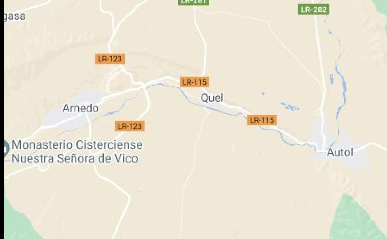 Herido un hombre de 36 años en una salida de vía en la LR-123 en Quel