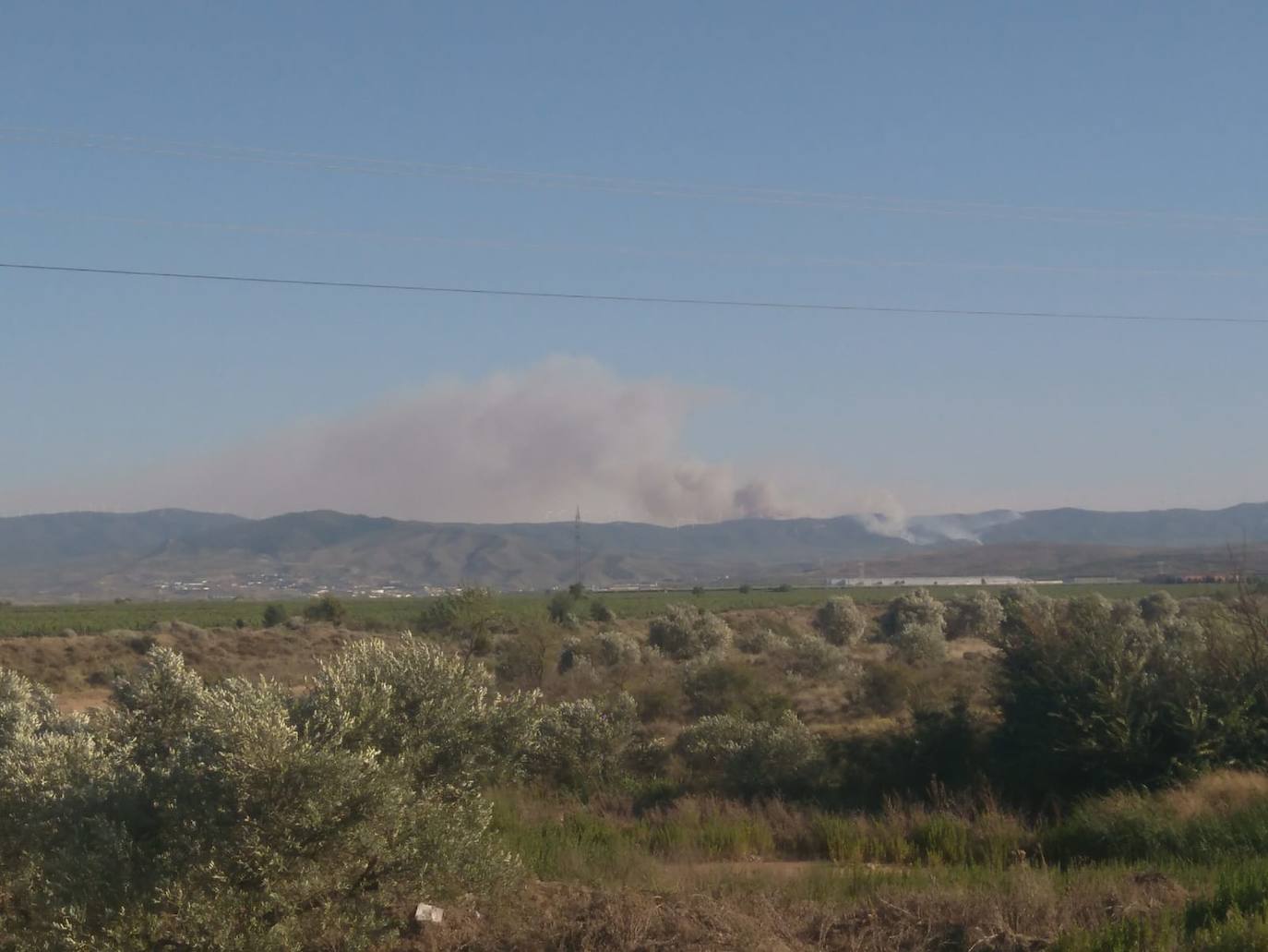 Incendio en Yerga: una columna que se ve desde kilómetros