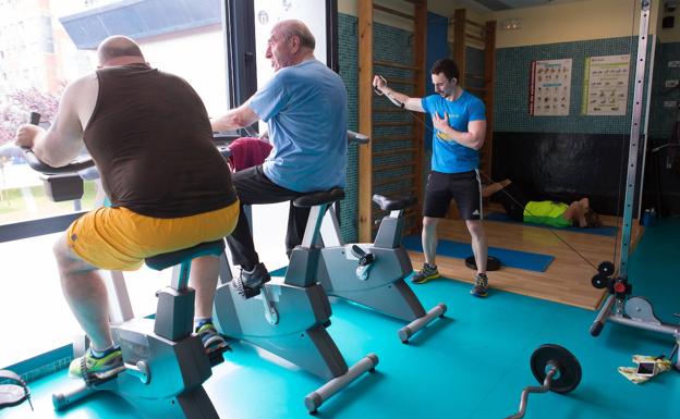 Sala de musculación en el polideportivo de Las Gaunas. 