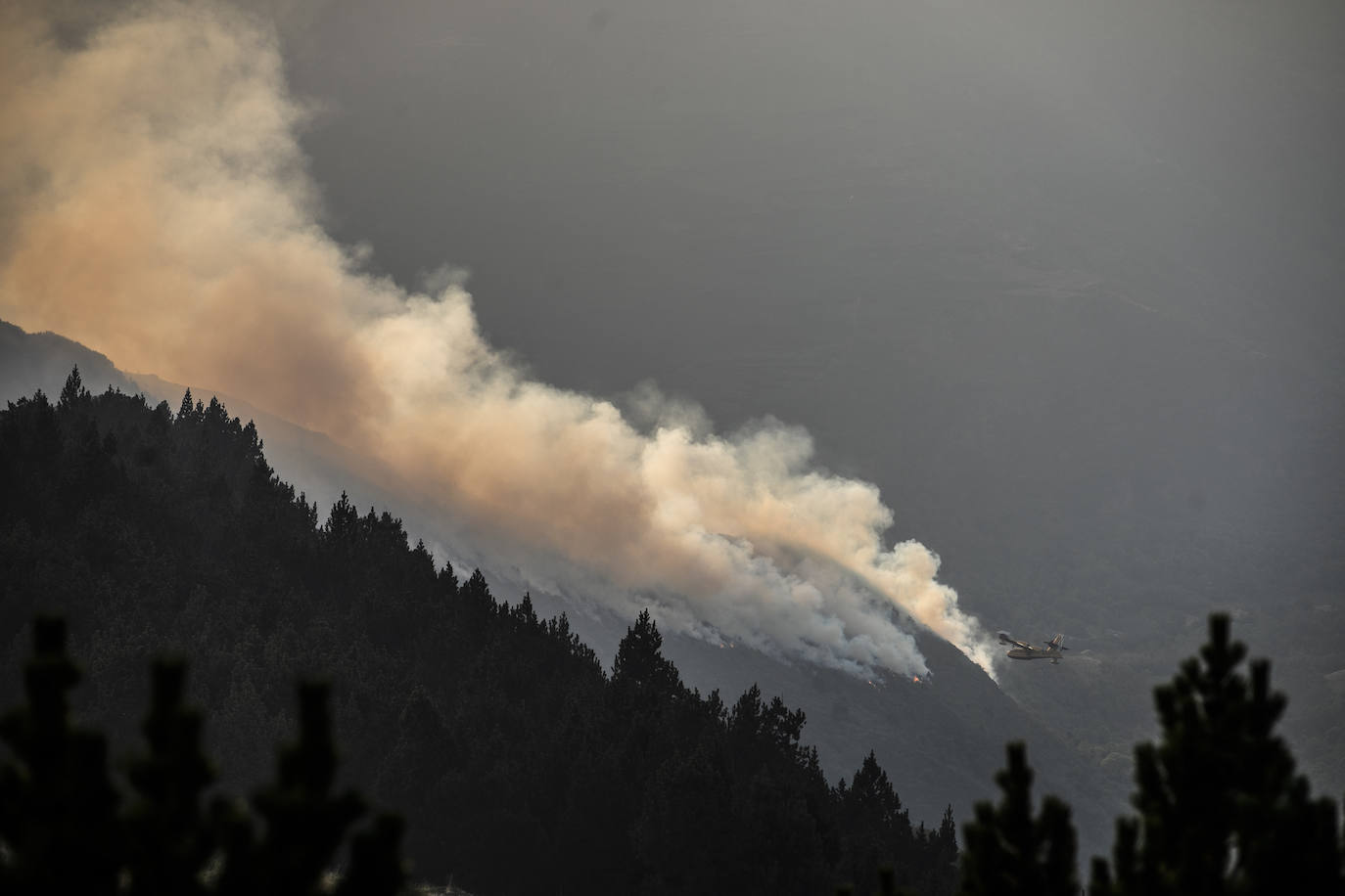 Las labores de extinción del incendio forestal de Ezcaray continuarán durante toda la noche del sábado al domingo y contarán con el apoyo de la UME