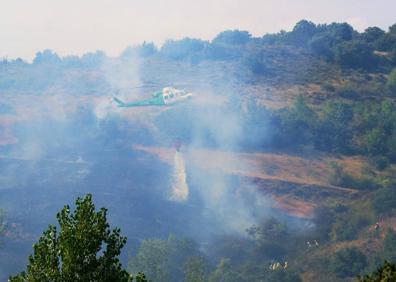 Imagen secundaria 1 - Trabajos para apagar el fuego en Pedroso. 