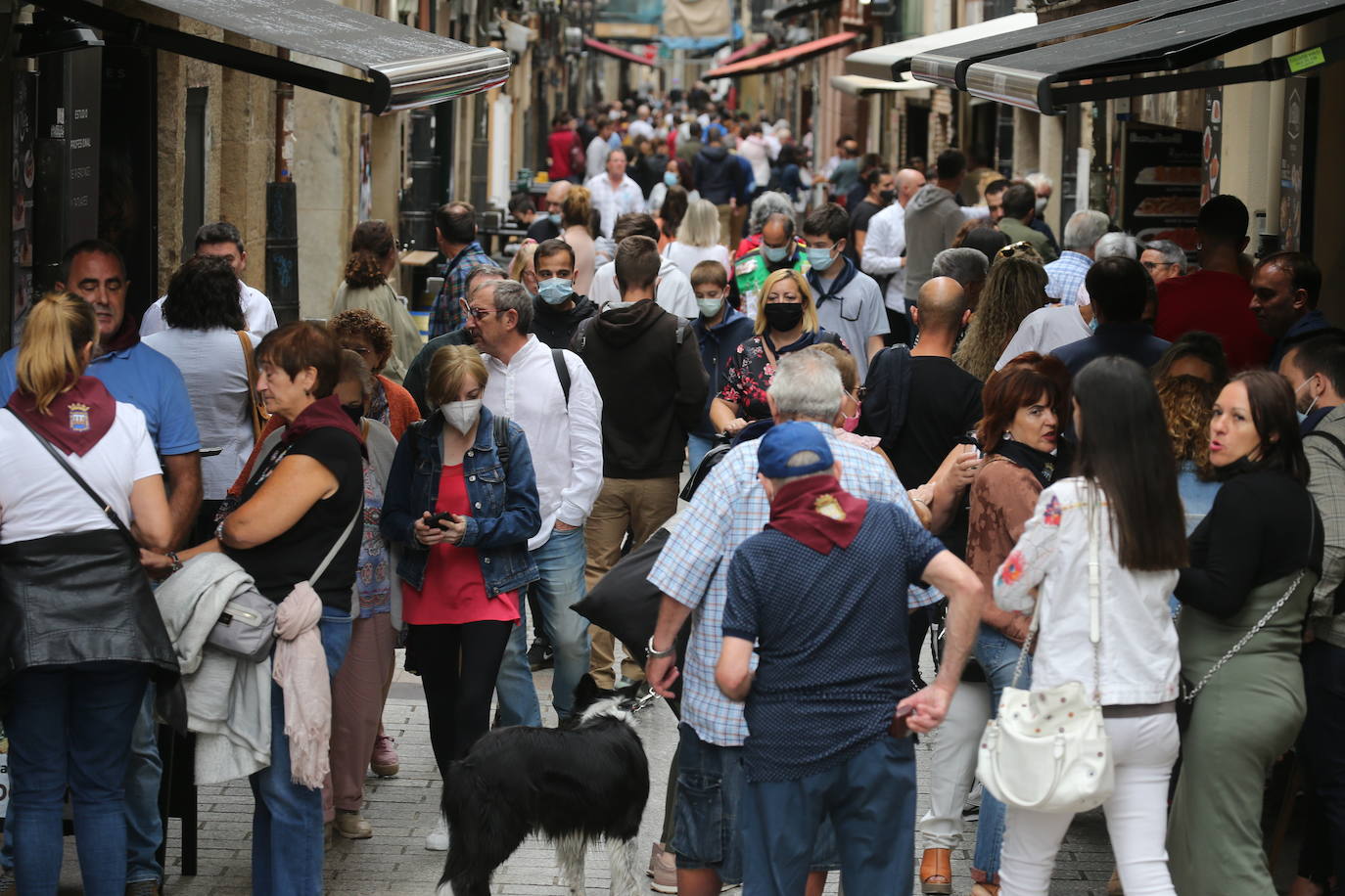 A pesar de no la ausencia de cohete, numerosos logroñeses han salido de casa para celebrar el inicio de las fiestas